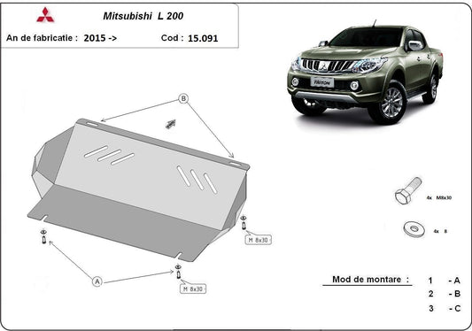 Метална кора под радиатор MITSUBISHI L200 (KJ) от 2015