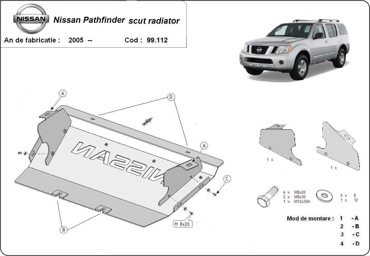 Метална кора под радиатор NISSAN PATHFINDER (R52) от 2012