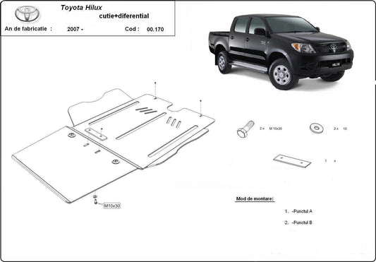 Метална кора под скоростна кутия и диференциал сled 2007 TOYOTA HILUX от 2005 (N70)
