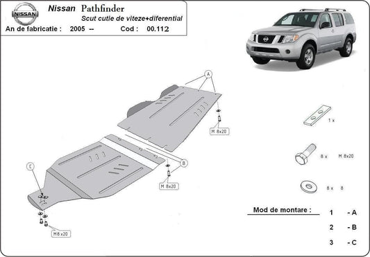 Метална кора под скоростна кутия NP300 сled 2015 NISSAN NAVARA от 2010