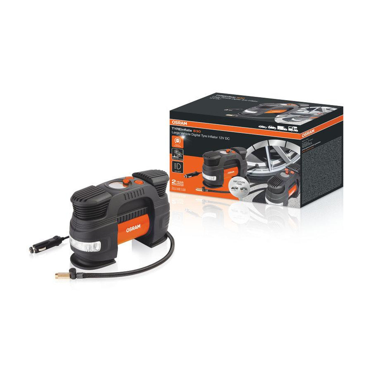 Мобилен компресор за гуми OSRAM TYREintlate 830, 5.5 bar, 12V, 90dB