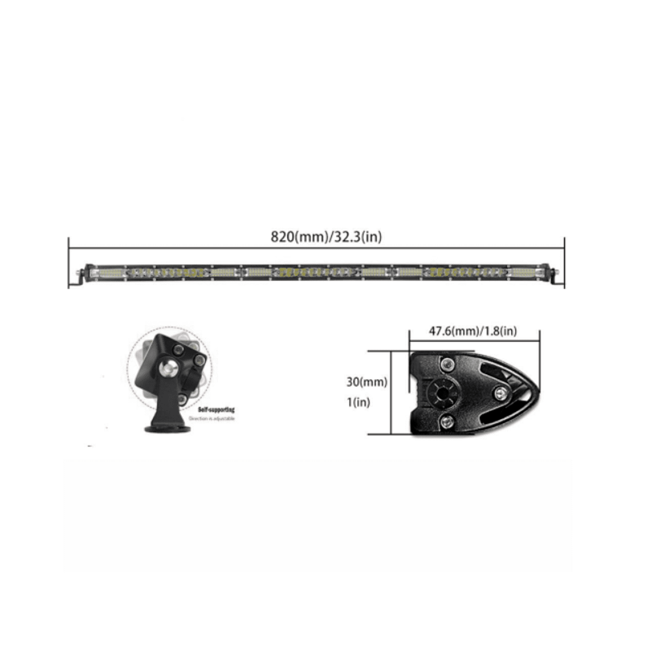 Мощен Едноредов Слим Led Бар 32" (82см) 270W 13500lm Комбо светлина, Ултра Тънък, 12/24V