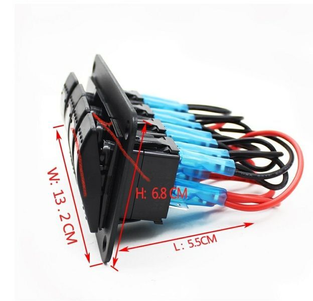 Панел/табло с 4 бутона ON/OFF - универсален, за вграждане 12V - 24V