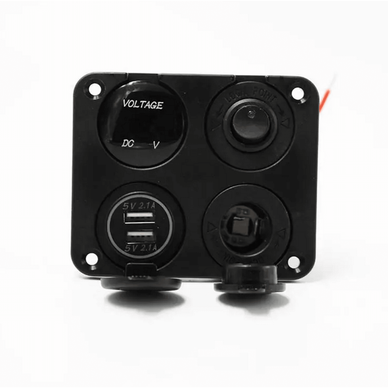 Панел за вграждане с 1 бутон ON/OFF, 2бр. USB, VOLT-метър и 12V изход