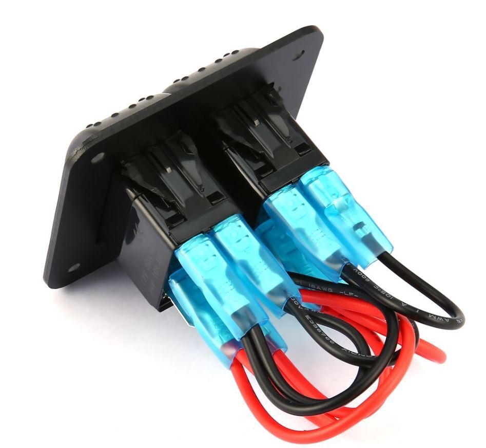 Панел/табло с 2 бутона ON/OFF - универсален, за вграждане 12V - 24V