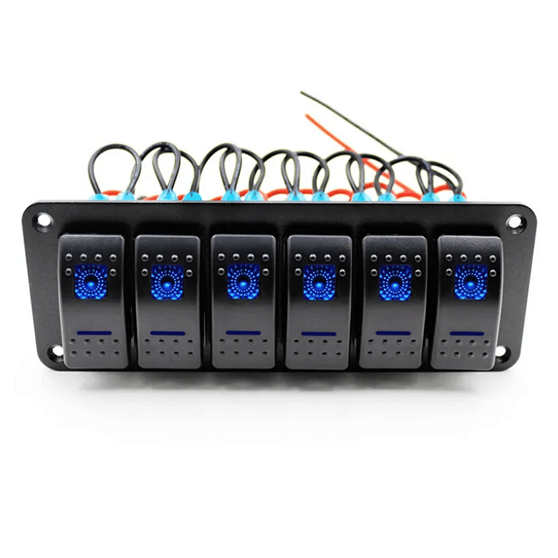 Панел/табло с 6 бутона ON/OFF - универсален, за вграждане 12V - 24V