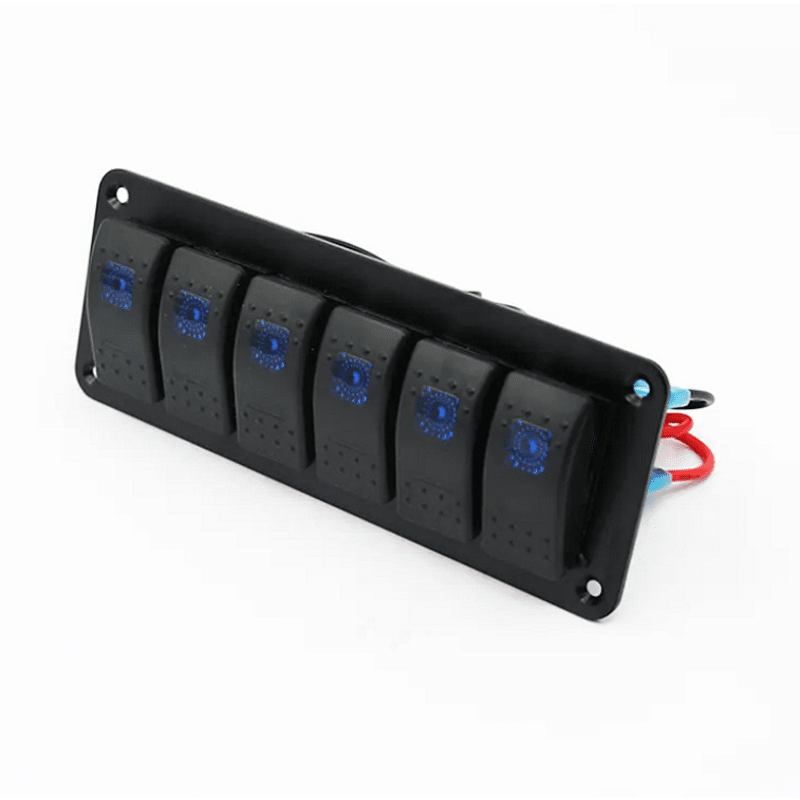 Панел/табло с 6 бутона ON/OFF - универсален, за вграждане 12V - 24V