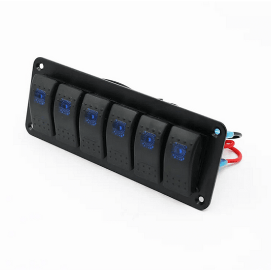 Панел/табло с 6 бутона ON/OFF - универсален, за вграждане 12V - 24V