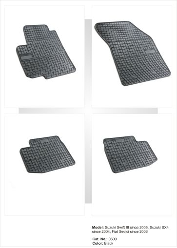 Гумени стелки за SUZUKI Swift / SX4 (2005-2013) / FIAT Sedici (2005-2014), марка Frogum