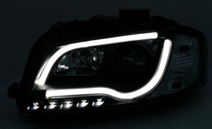 Кристални фарове Lightbar Design за Audi A3 (2003-2008) - хром