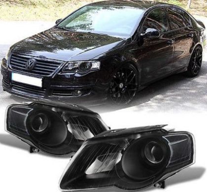 Кристални фарове за Passat Б6 (2005-2010) - черни
