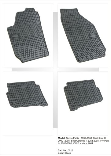 Гумени стелки за VW Polo (2002-2008) / SEAT Cordoba, Ibiza (2002-2008) / SKODA Fabia (1999-2008), марка Frogum