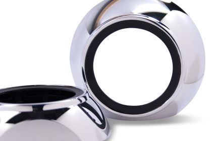 Капачки за лупи 2.5" Audi Design, полукръгла хром с черно D=13cm