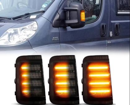 Диодни бягащи мигачи за огледала за  Fiat Ducato / Citroen Jumper / Promaster (2006-2019) - опушени