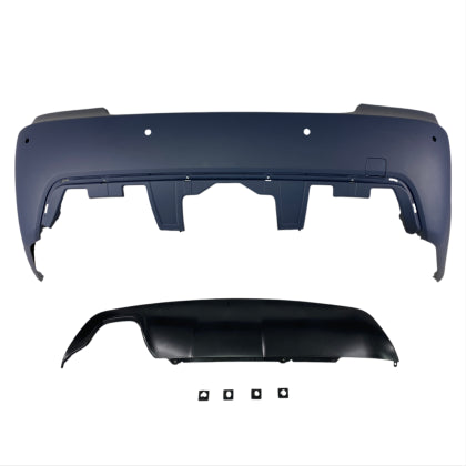Задна броня за BMW E60 sedan (2003-2007) - M-Tech дизайн с отвори за парктроник 24mm грундирана