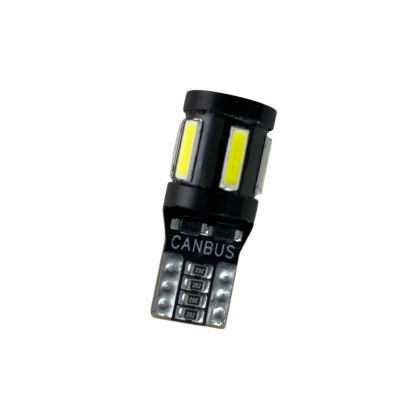 Лед крушка тип Т10 с 5 SMD 7020 + 4 SMD отпред 3030 Canbus - 5000К