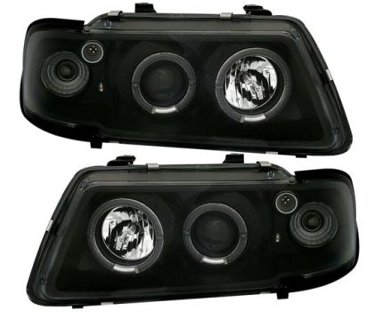 Кристални фарове за Audi A3  Angel Eyes (1996-2000) - черни