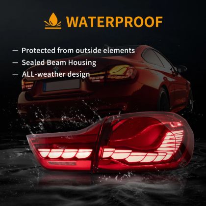 Диодни стопове за BMW F32 / F33 / F36 / F82 / F83 (2014-2020) GTS look с бягащ мигач - червени
