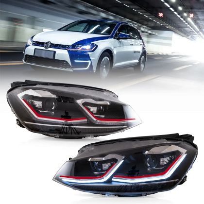 Тунинг led фарове за VW GOLF 7 facelift (2018-2021) черни - Red line