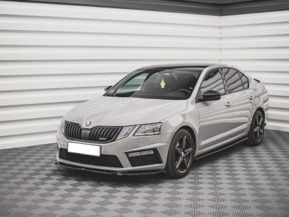 Добавка предна броня за Skoda Octavia (2017+) - черен гланц