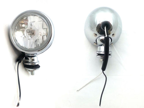 2 броя хромирани бели кръгли халогени за ролбар на 4x4, джип мотор