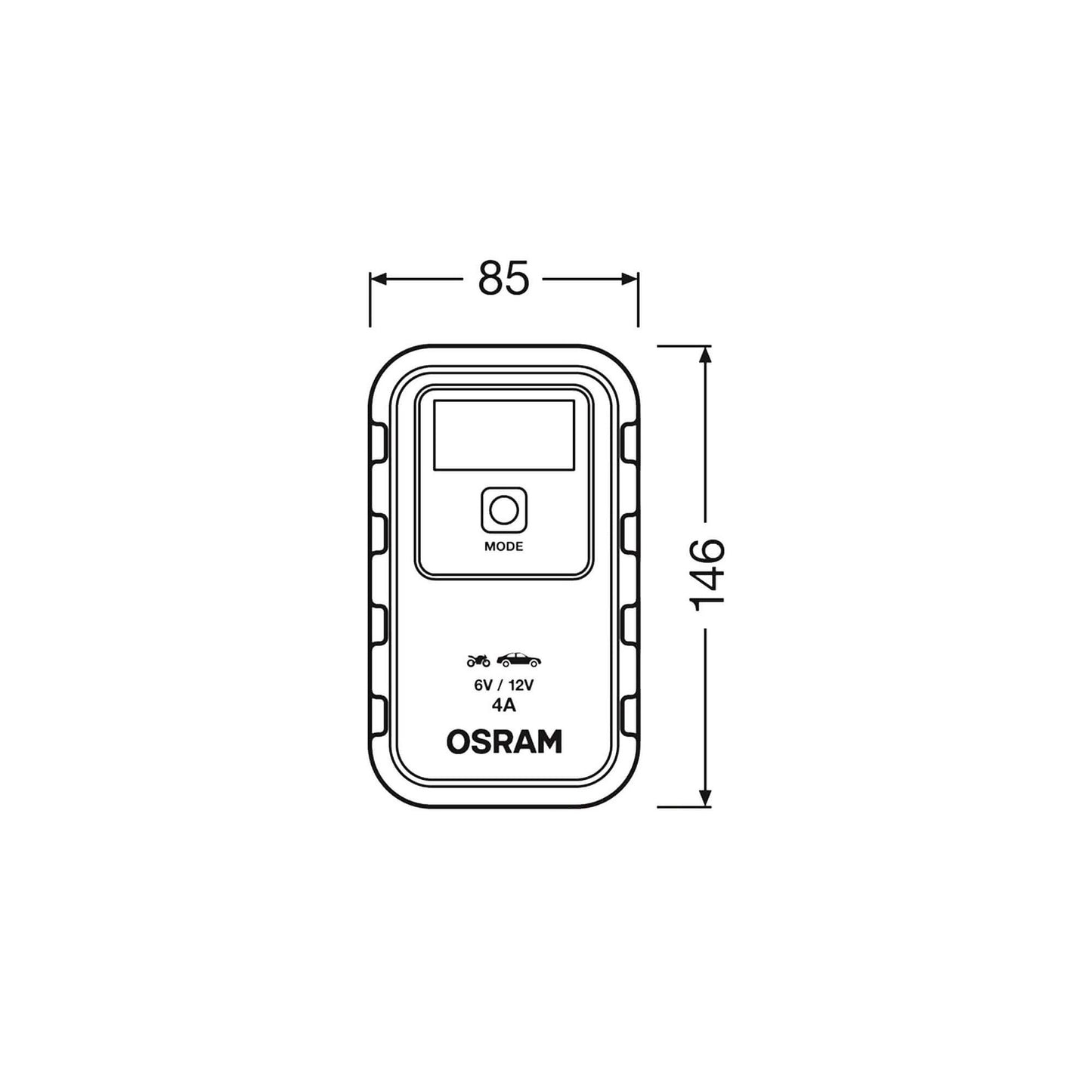 Smart зарядно Osram модел 904, 6/12V, 2/4A за акумулатори до 90Ah