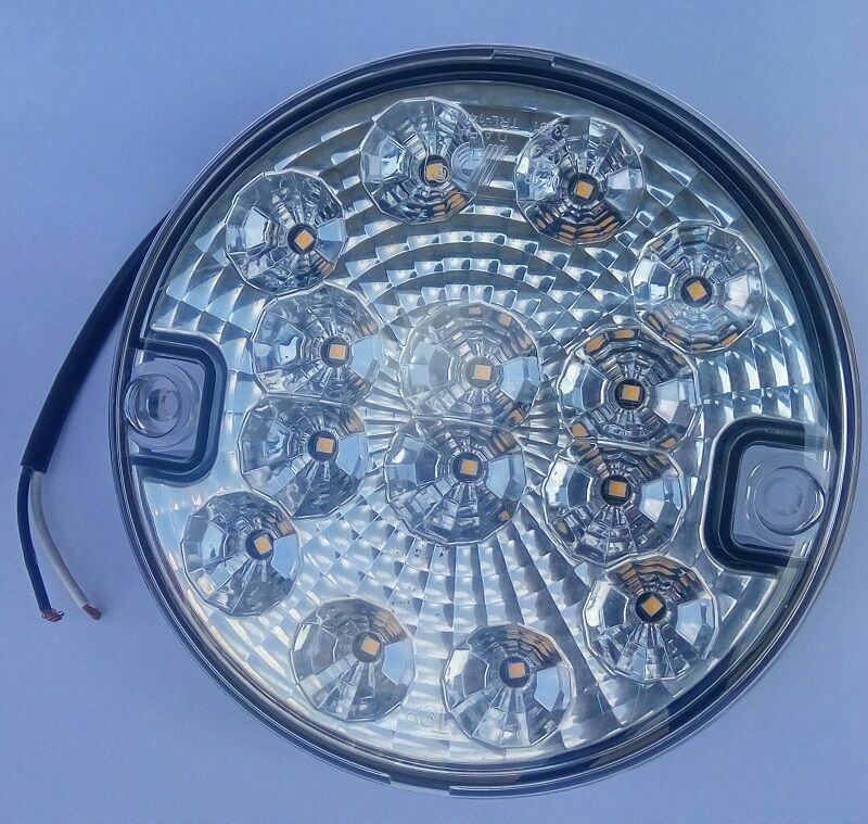 1 брой LED  Диоден Стоп Бял задна скорост светлина , Кръгъл Ø14cm, 12V-24V, За Камион, Ремарке, Бус , Каравана, Кемпер