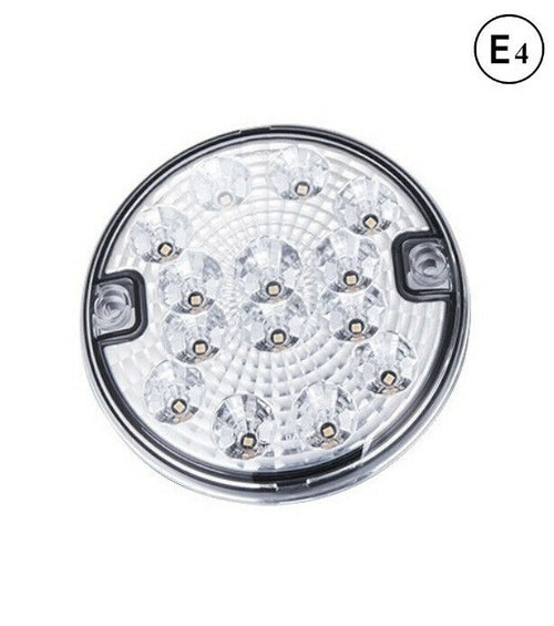 1 брой LED  Диоден Стоп Бял задна скорост светлина , Кръгъл Ø14cm, 12V-24V, За Камион, Ремарке, Бус , Каравана, Кемпер