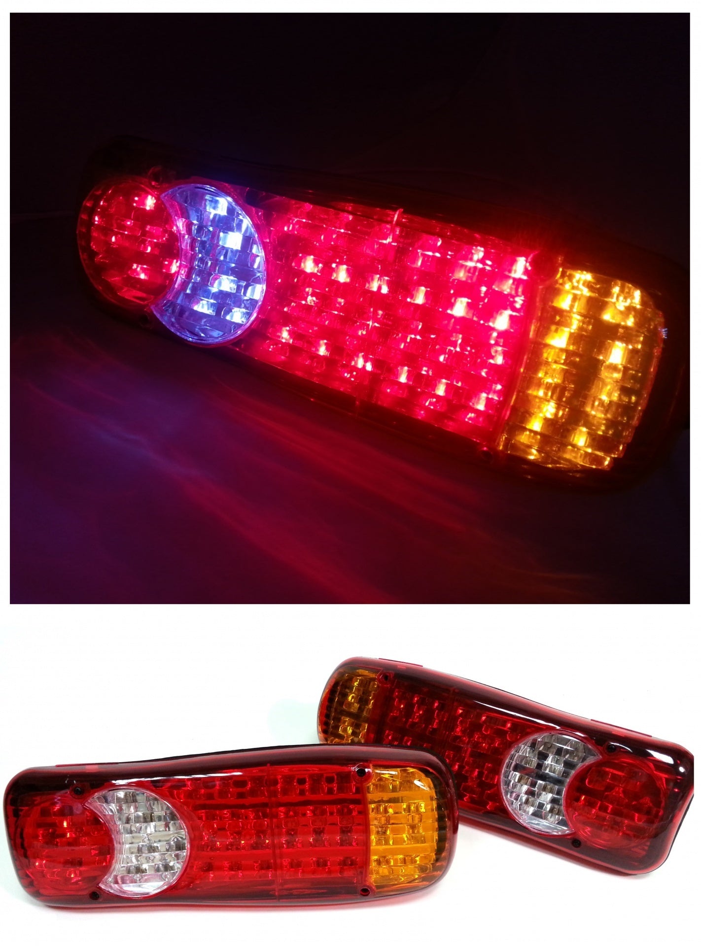 Комплект 2 бр. LED диодни стопове 24V Волта за бус камион ТИР ремарке платформа