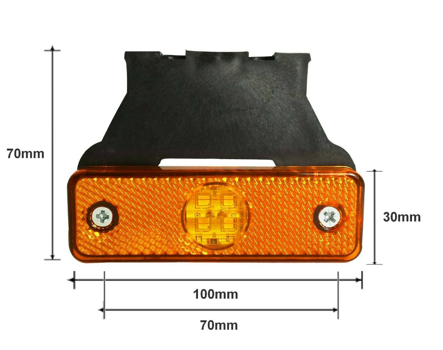 LED Светодиоден Оранжев Габарит Със Стойка, Маркер, Водоустойчив, 24V за камион, бус, ван, пикап, ремарке, каравана, платформа