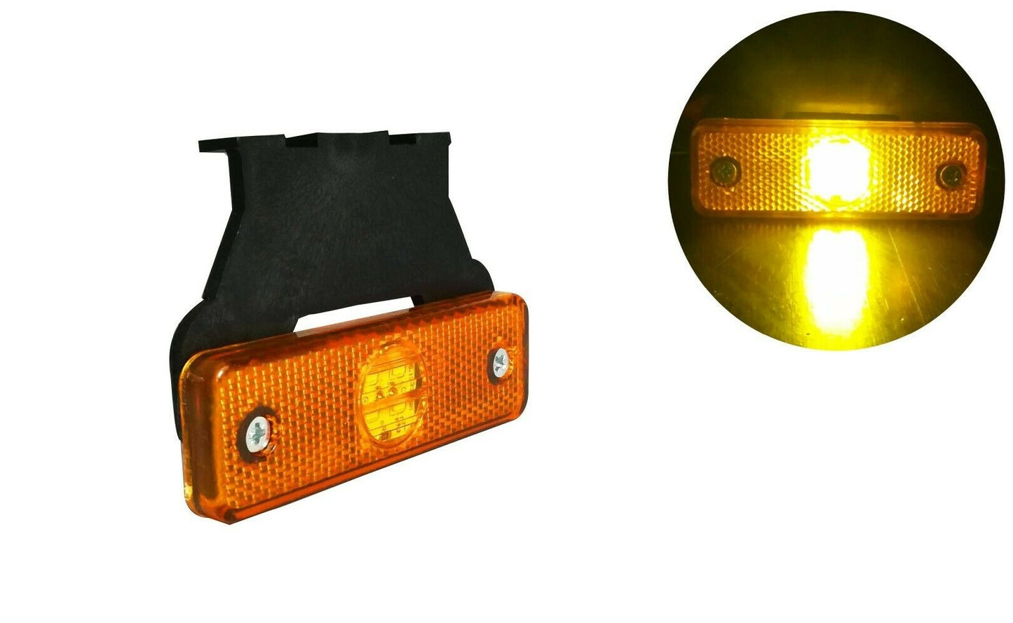 LED Светодиоден Оранжев Габарит Със Стойка, Маркер, Водоустойчив, 24V за камион, бус, ван, пикап, ремарке, каравана, платформа