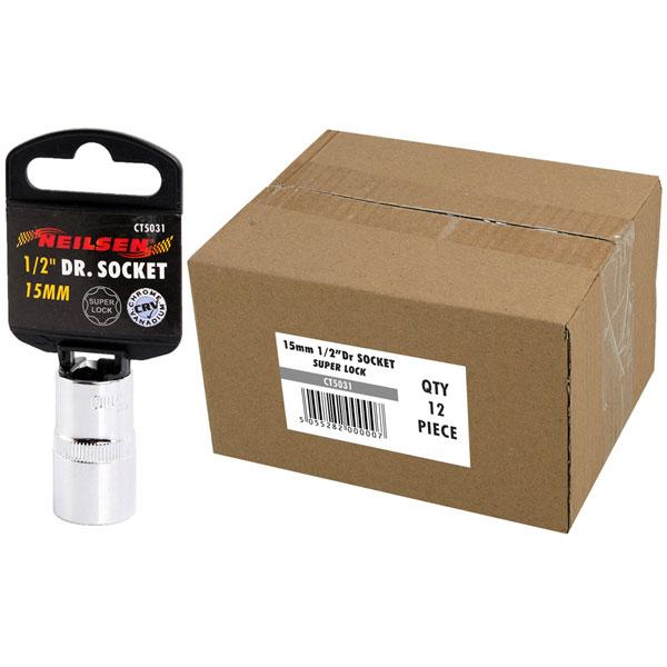 15мм - Вложка Хром Ванадий Super Lock за 1/2 глава - Neilsen Tools