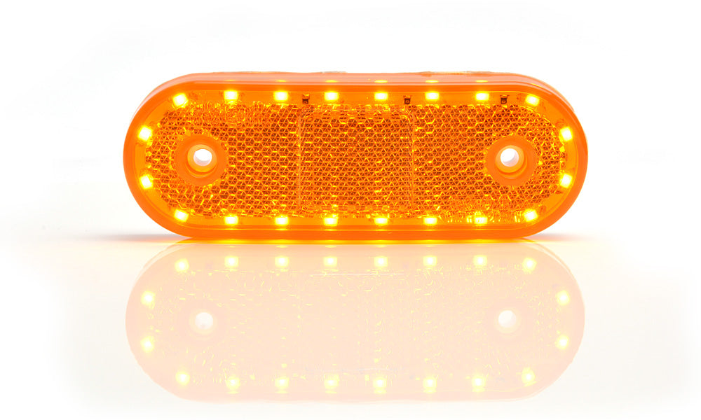LED Светодиоден Мигач, Габарит Със Стойка, Маркер, Оранжев, Вграден Рефлектор, Е-Mark, Водоустойчив, 12V-24V