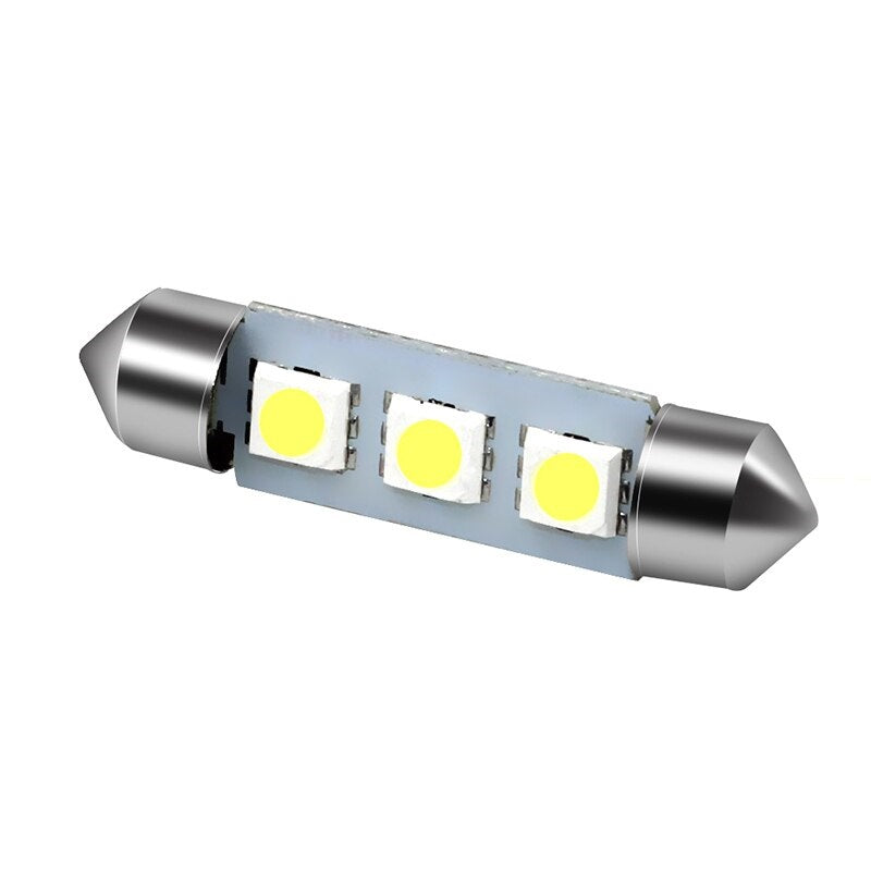 LED  Диодни Крушки, C5W, 3 Smd, 36mm, 12V, Бяла Светлина