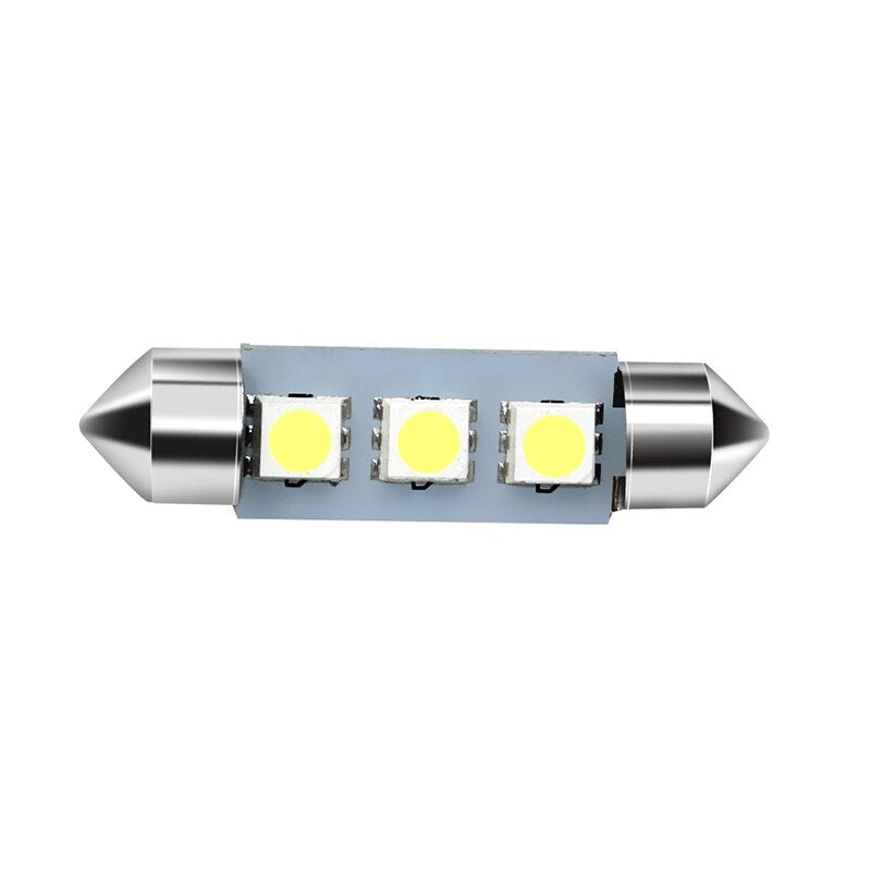 LED  Диодни Крушки, C5W, 3 Smd, 41mm, 12V, Бяла Светлина