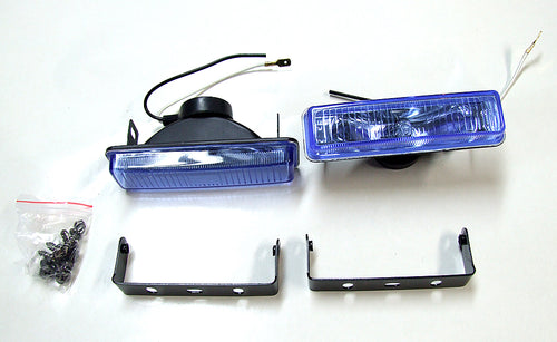 Комплект универсални сини халогени, предни фарове за автомобил, 12V, 55W, 130х35 mm