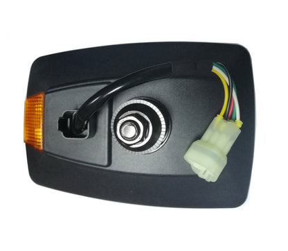 Десен универсален външен фар с мигач - къси / дълги - подходящ за мотокар, трактор, багер, комбайн, снегорин и др. - 212mm x 150mm x 125mm