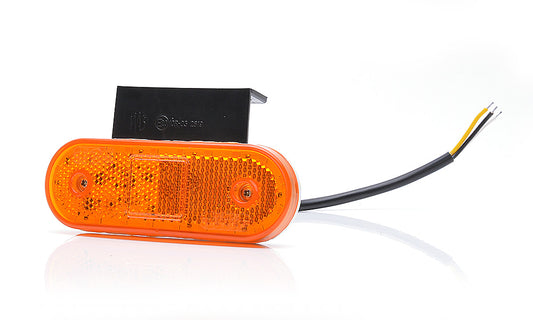LED Светодиоден Мигач, Габарит Със Стойка, Маркер, Оранжев, Вграден Рефлектор, Е-Mark, Водоустойчив, 12V-24V