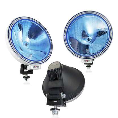 23см - халогенен фар / светлини за мъгла - насочена светлина - синьо релефно стъкло - 12/24V