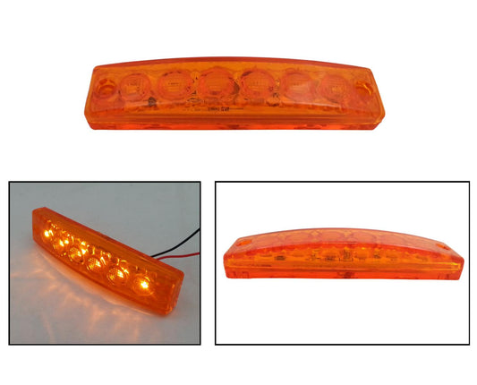 Светодиоден Маркер, габарит, токос, светлина със 6 LED за камион, бус, ван, ремарке, каравана, платформа 12V оранжеви