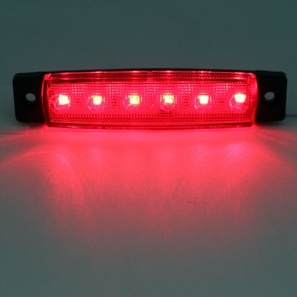 Светодиоден Маркер, габарит, токос, рибки, рибка, светлина със 6 LED за камион, бус, ван, ремарке, каравана, платформа, 12V червен