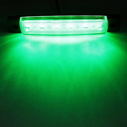 Светодиоден Маркер, габарит, токос, рибки, рибка, светлина със 6 LED за камион, бус, ван, ремарке, каравана, платформа, 12V зелен, зелени