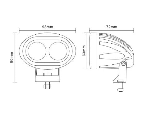 9.8 См 20W Led  Диоден Фар Прожектор Халоген Джип Мотор 4X4 12V 24V 1800 Лумена