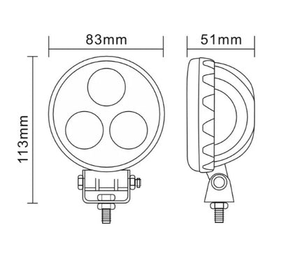 8.3 См 9W Led  Диоден Фар Прожектор Халоген Джип Мотор 4X4 12V 24V 720 Лумена