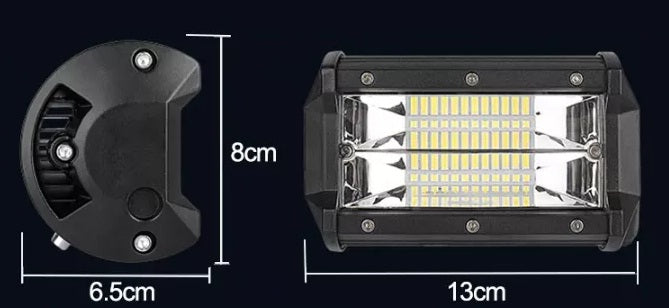 13 См 72W Мощен Led Диоден Бар 24 Led Халоген Лампа Прожектор 12V 24V