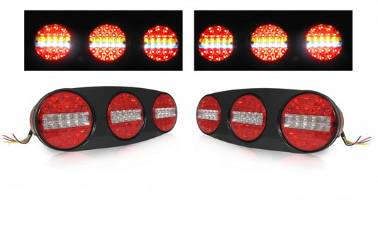 Комплект 12V - 24V Led  Тройни Диодни Стопове - Комбинирани Стоп, Габарит, Мигач, Задна Светлина
