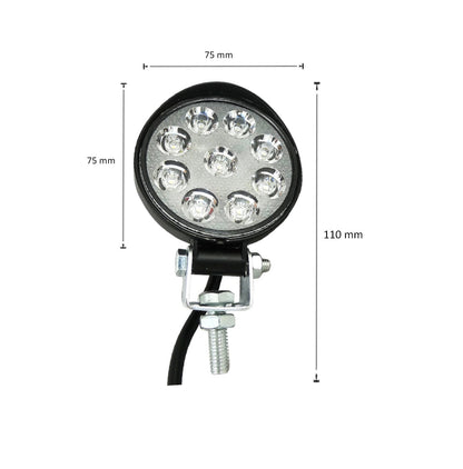 LED Халоген Кръгла Диодна Работна Лампа Диоден Фар Прожектор Задна Светлина 1350lm 27W