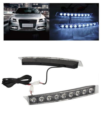 Комплект Извити За Броня Предни Мощни 9 Led  Диодни Дневни Светлини 12V 54W