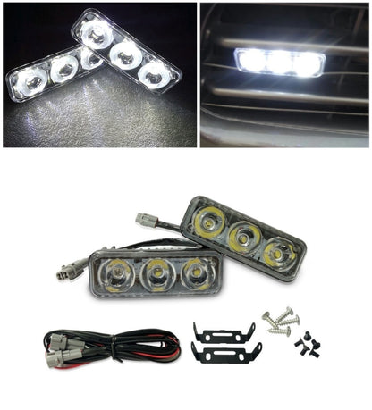 Комплект Предни Мощни 3 Led  Диодни Дневни Светлини 12V 3W НОВИ