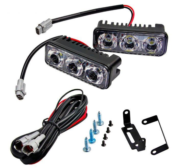 Комплект Предни Мощни 3 Led  Диодни Дневни Светлини 12V 3W НОВИ